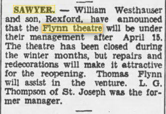 Flynn Theatre - 11 Mar 1935 Management Change